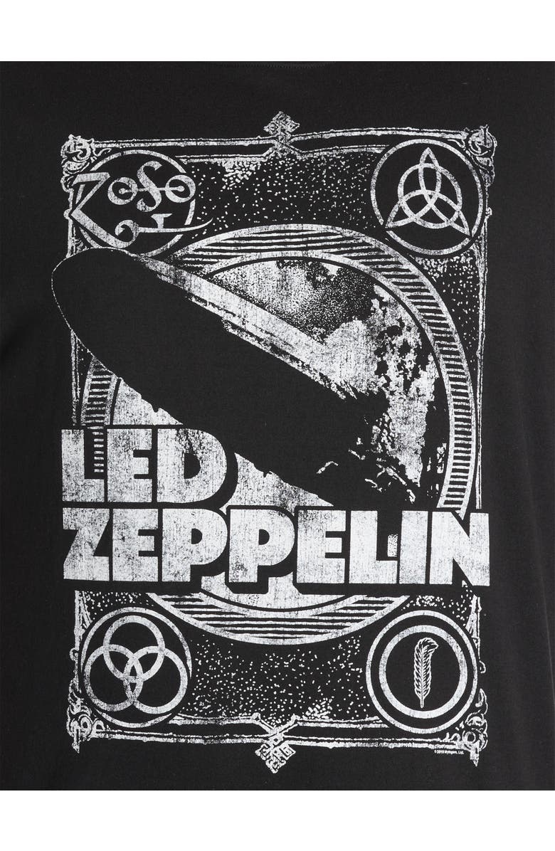 True Nation by DXL Big & Tall Led Zeppelin Graphic Tee, Alternate, color, Black Heather