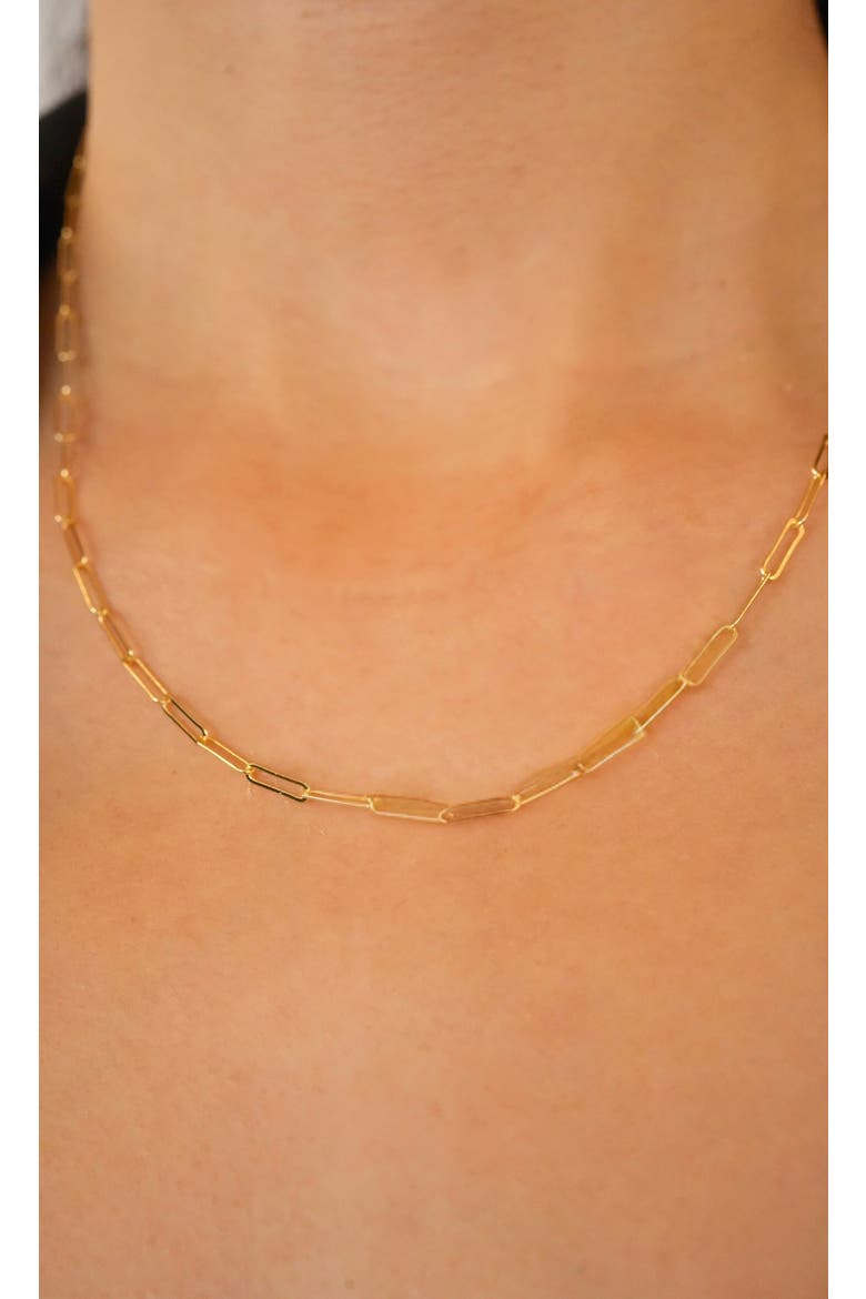 Paper Clip Chain Necklace, Alternate, color, GOLD