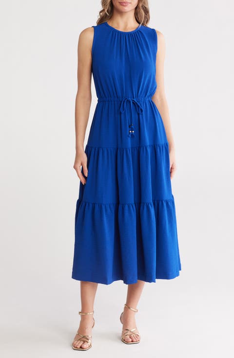 Sleeveless Tiered A-Line Midi Dress