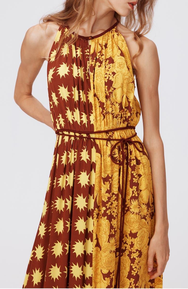 DVF Darla Mixed Print Maxi Dress, Alternate, color,