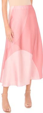 Vince Camuto Print Bias Midi Skirt