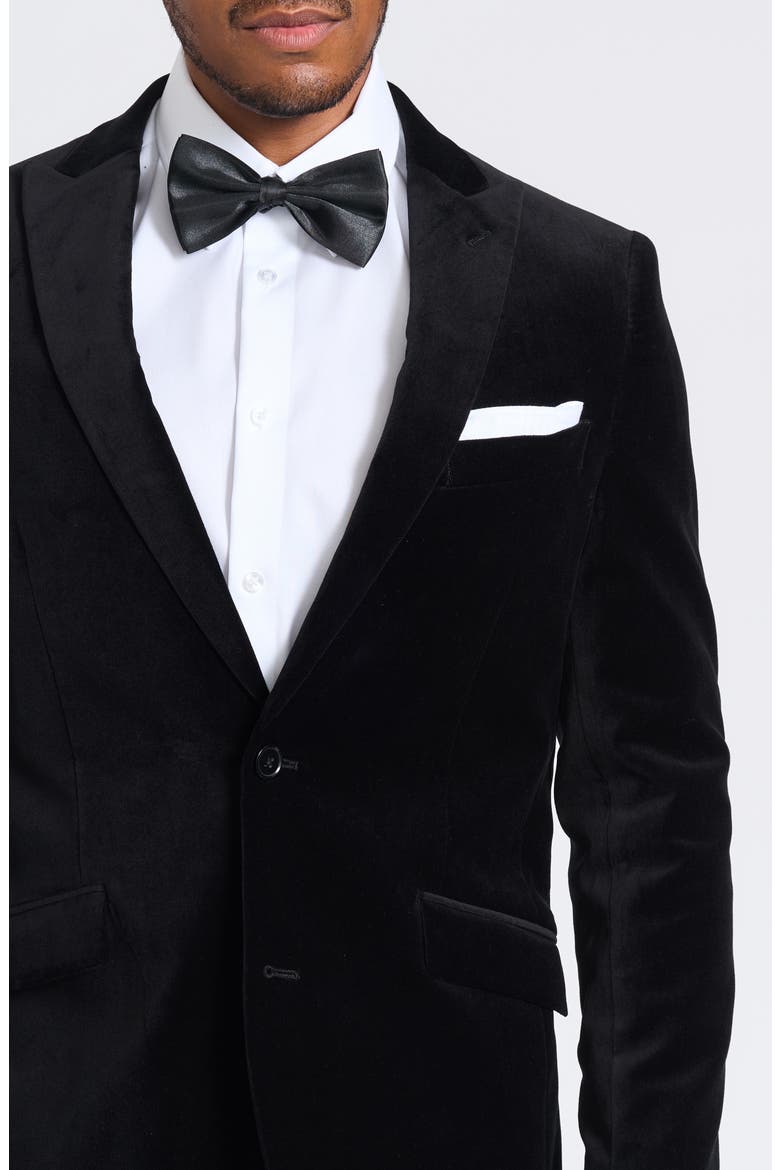Velvet Blazer, Alternate, color, BLACK