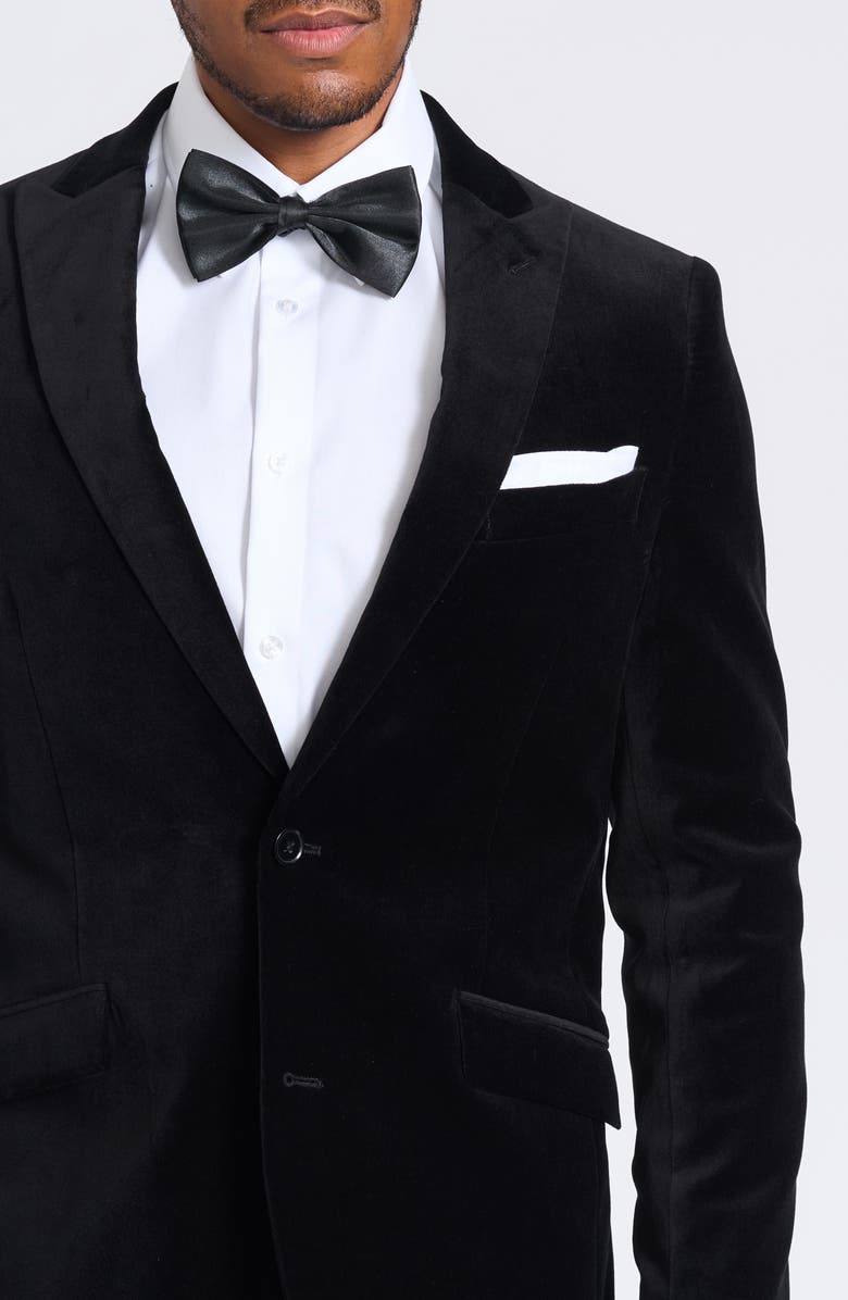 SAVILE ROW CO Velvet Blazer, Alternate, color, Black