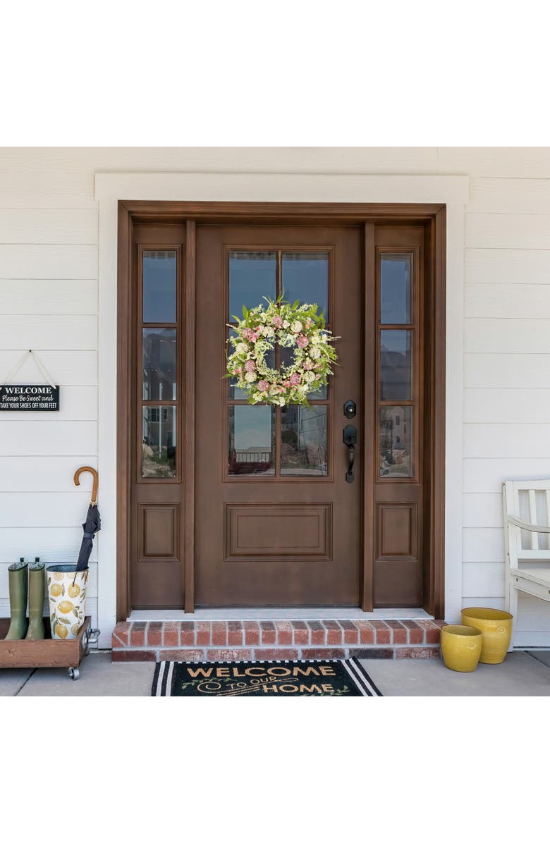 Northlight Allium and Lavender Spring Wreath - 28" - Pink, Alternate, color, Pink