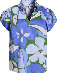 SUGARLIPS Dayana Floral Print Puff Sleeve Top