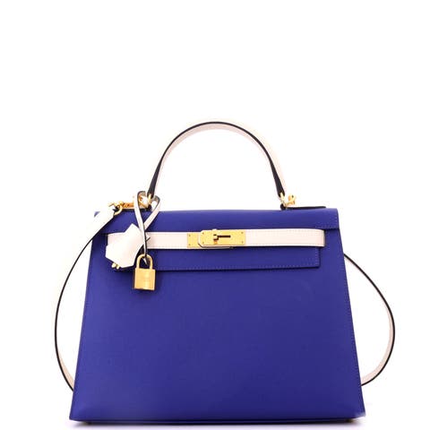 Kelly Handbag Bicolor Epsom with Gold Hardware 28