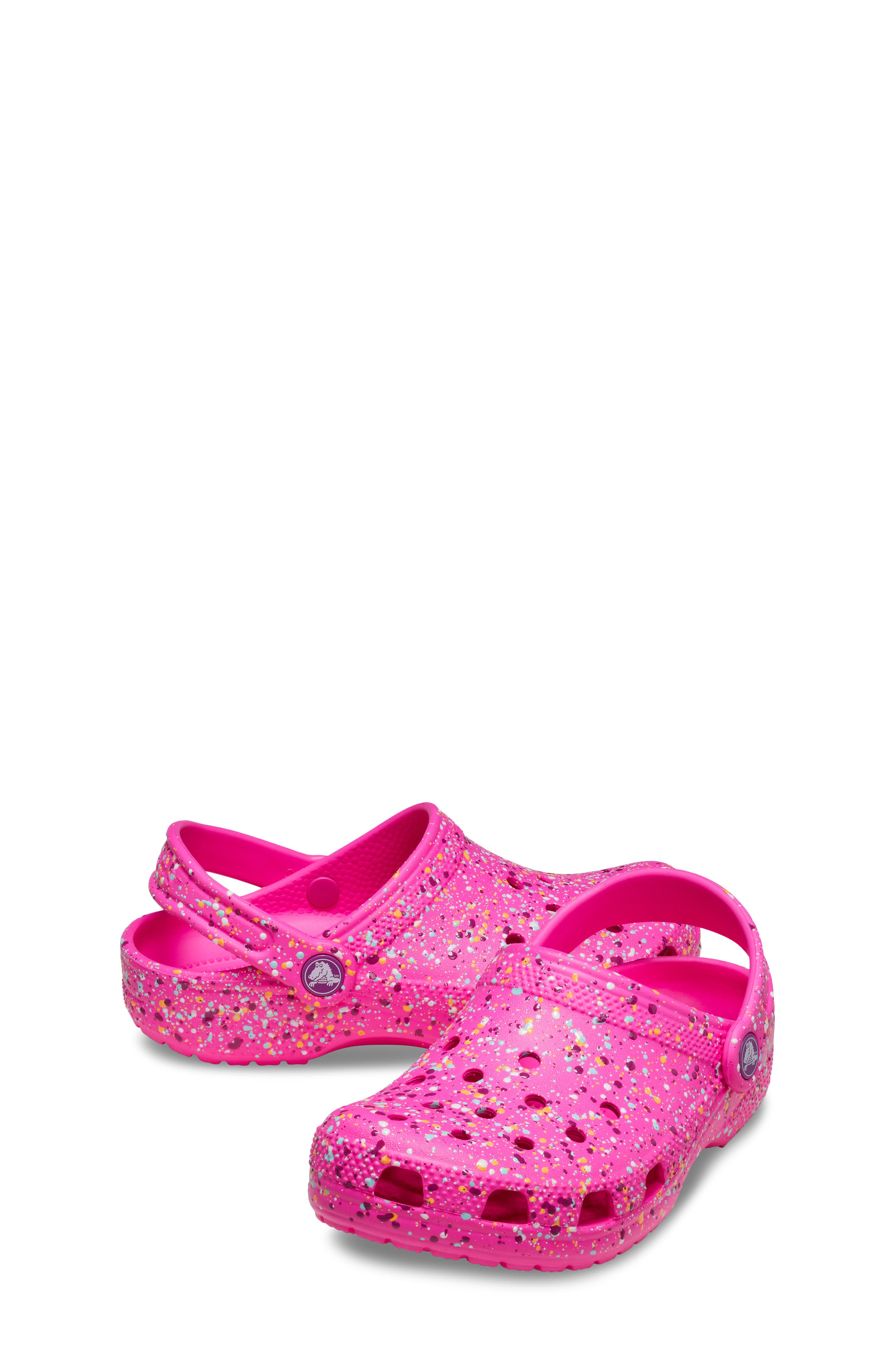 CROCS Kids' Classic Paint Splatter Clog, Alternate, color, Pink Crush/Multi