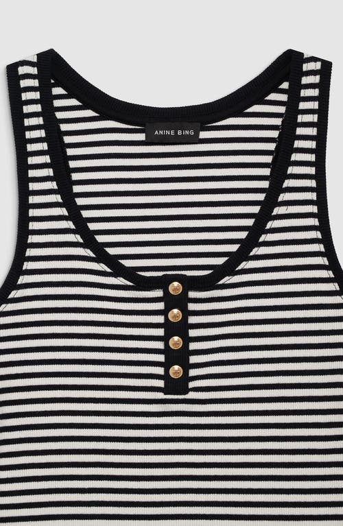 Anine Bing Alessia Tank Top In Black Cotton In Black