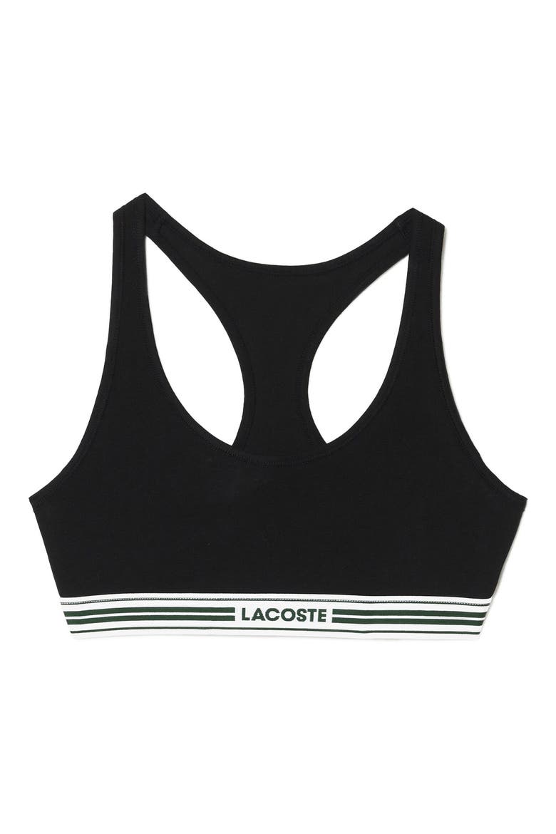 Racerback Padded Stretch Cotton Bralette, Alternate, color, BLACK