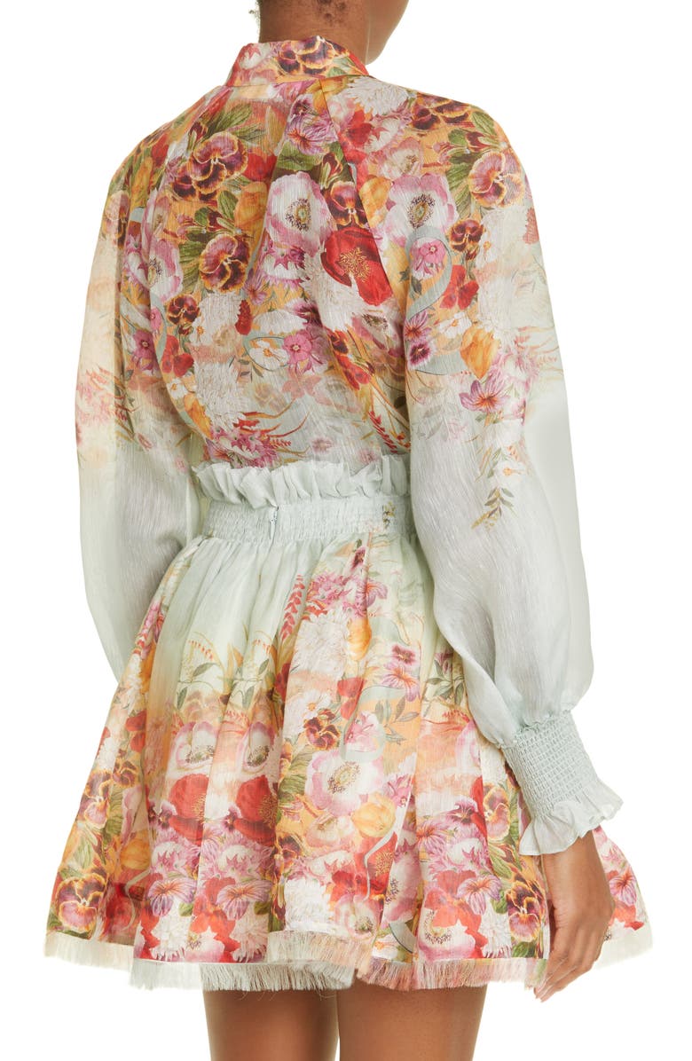 Zimmermann Wonderland Floral Long Sleeve Silk & Linen Blouse, Alternate, color, 