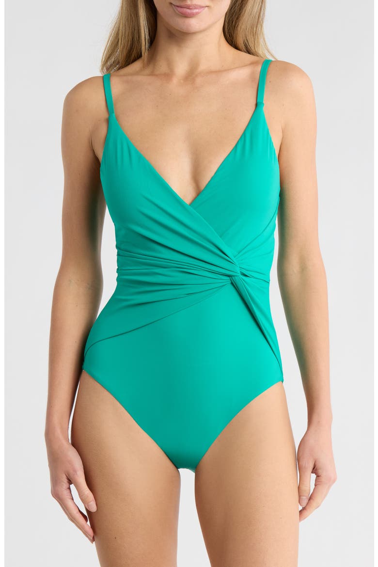 IG Asymmetric One-Piece Swimsuit, Main, color, EMERALD