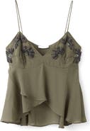 MANGO Bead Embellished High-Low Tulip Hem Top