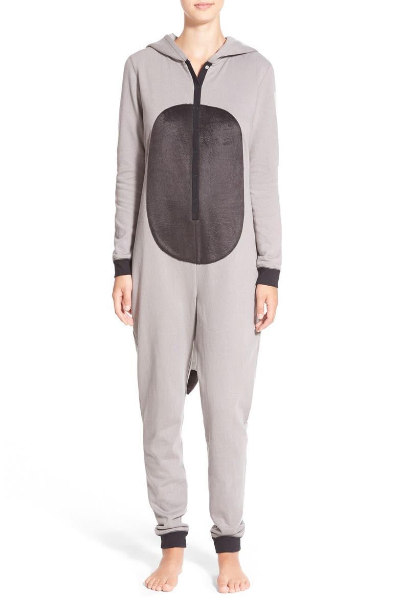Hooded Raccoon One-Piece, Main, color, GREY FROST
