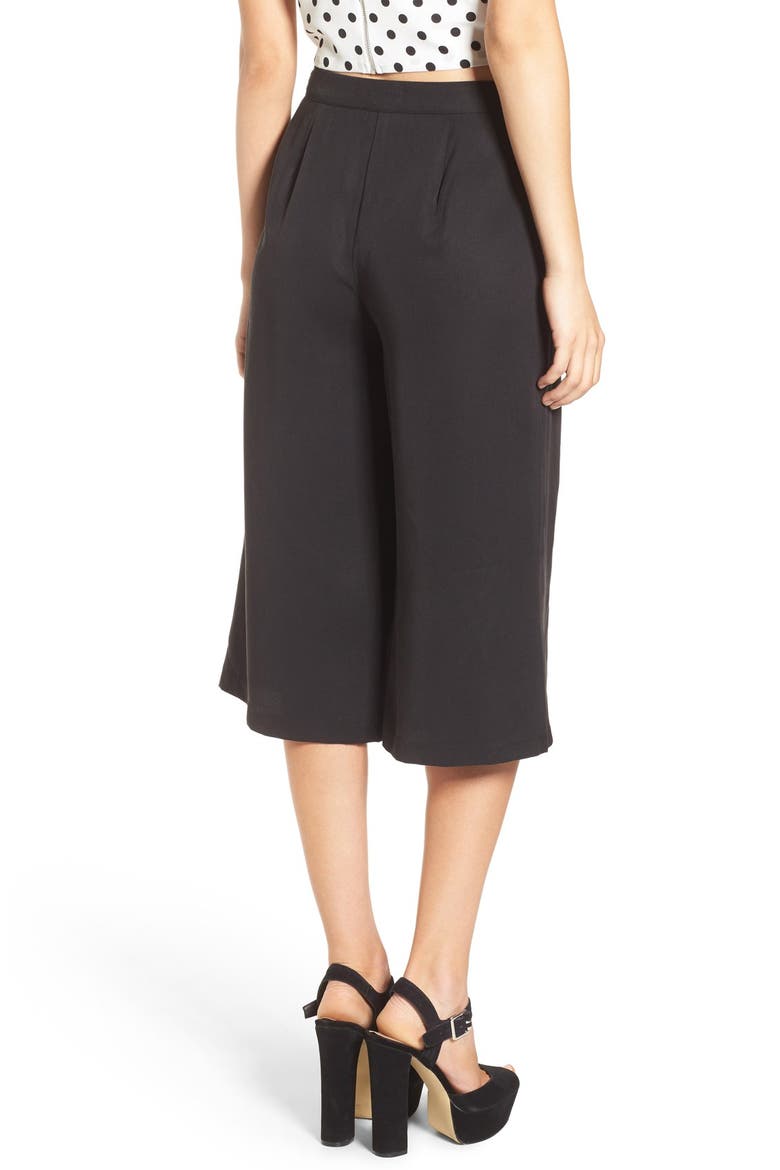 Pleated Culottes, Alternate, color, BLACK