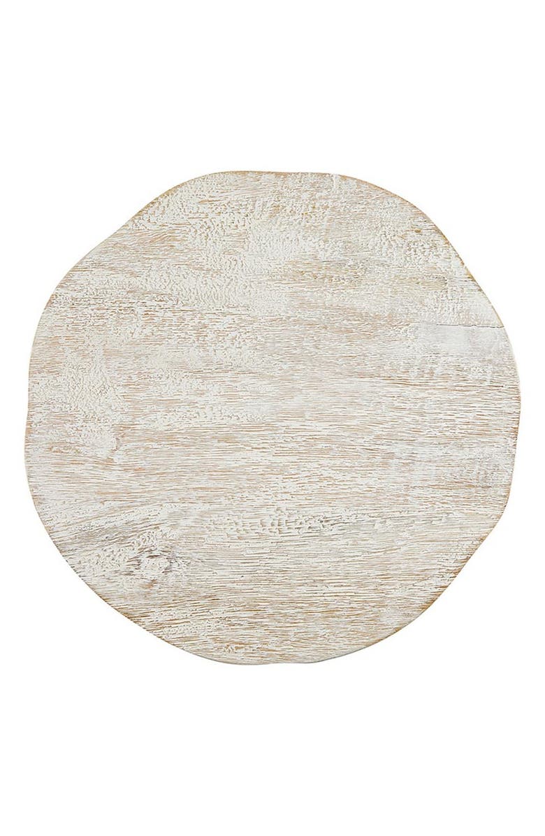 CREATIVE BRANDS Large Textured Mango Wood Tray, Alternate, color, White