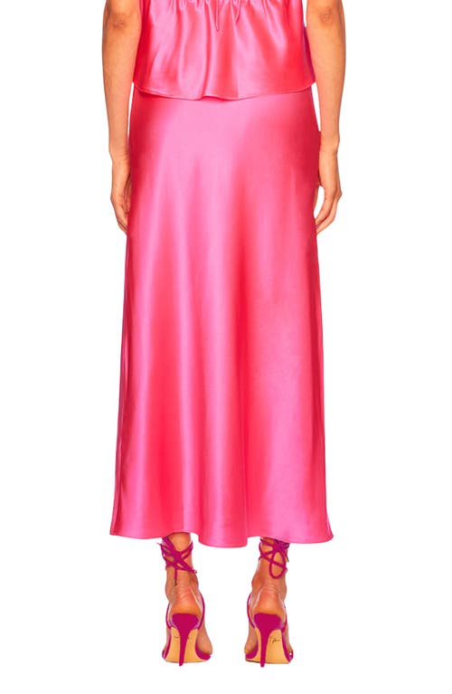 Susana Monaco Bias Cut Silk Slip Skirt In Shocking