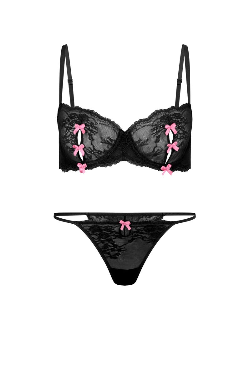 Margeaux Unlined Balconette Bra, Alternate, color, Black