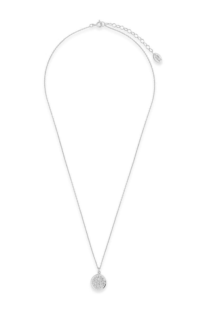 Sterling Silver Intricate Cutout Disk Pendant Necklace, Alternate, color, SILVER