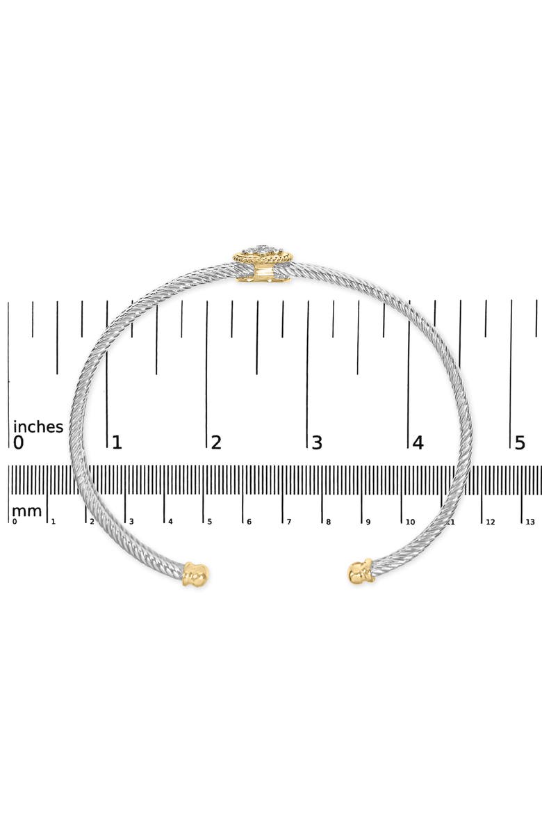 Haus of Brilliance 18K Yellow Gold Plated Silver Diamond Accent and Fleur Di Lis Medallion Bangle, Alternate, color, Yellow