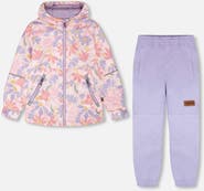 Deux par Deux Two-Piece Mid-Season Flower Print Outerwear Set