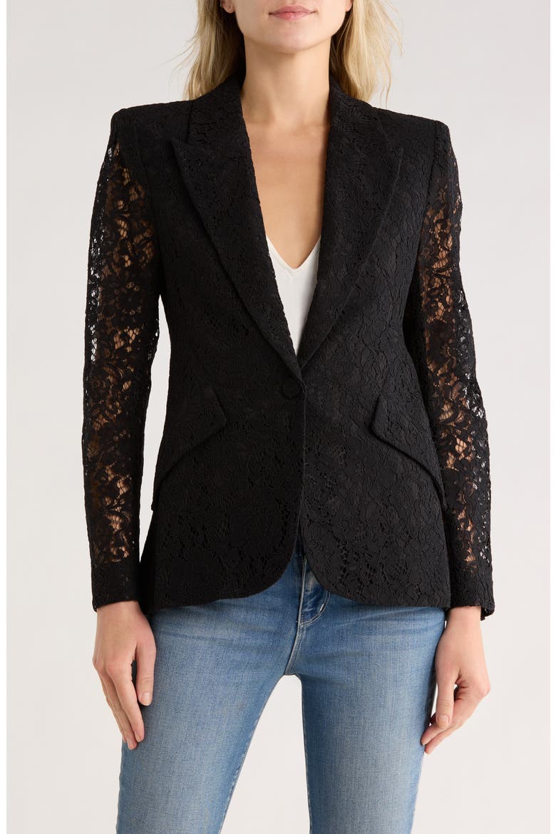 Chamberlain Lace Blazer, Main, color, BLACK