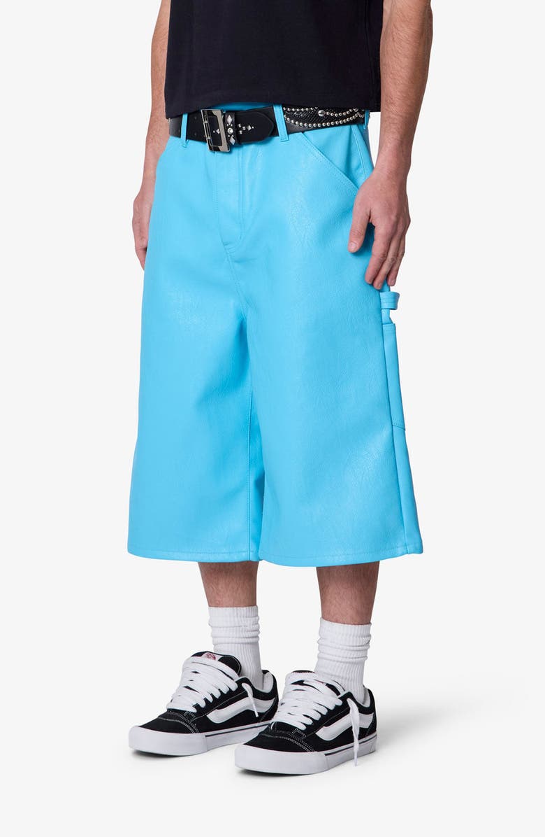 mnml Ultra Baggy Faux Leather Work Shorts, Alternate, color,