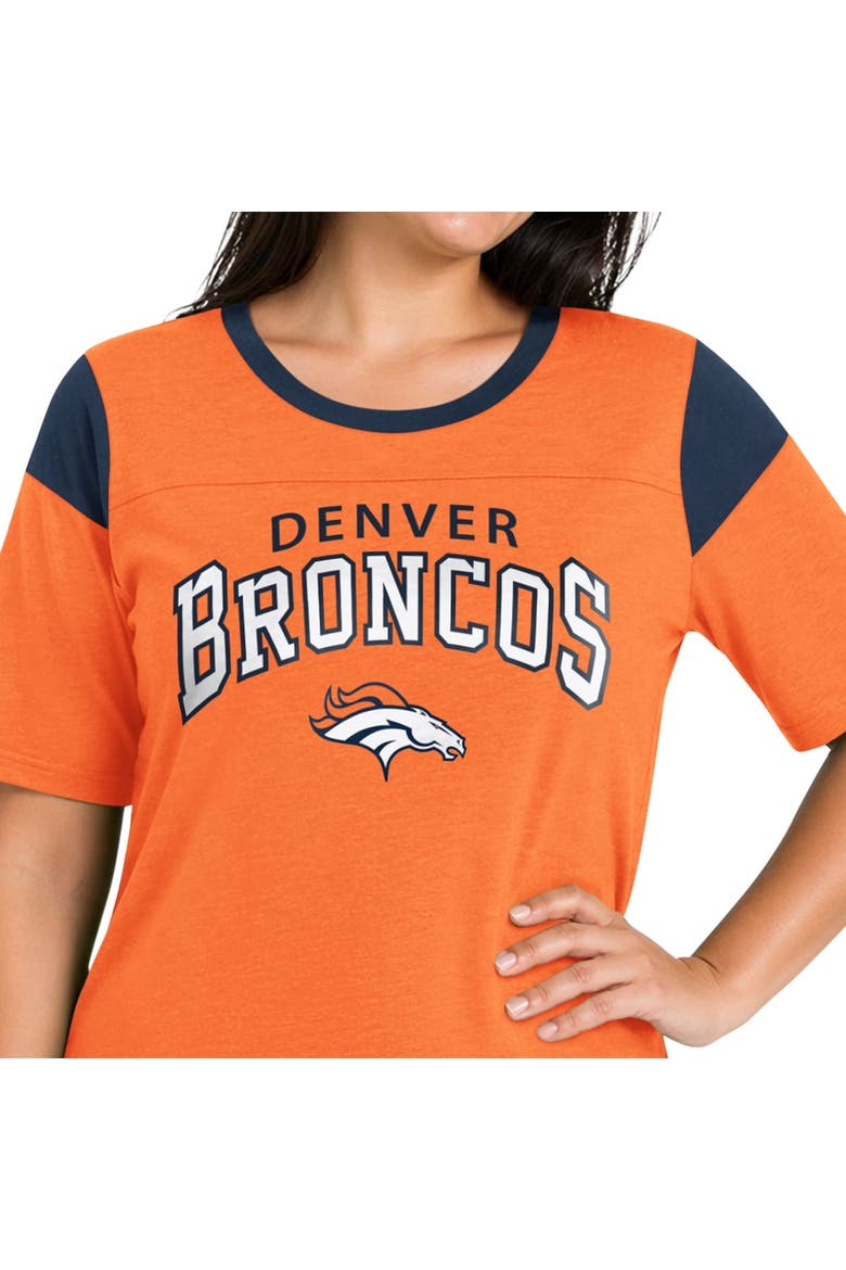 Women's Starter  Orange Denver Broncos Plus Size Linebacker Slub T-Shirt, Alternate, color, Orange
