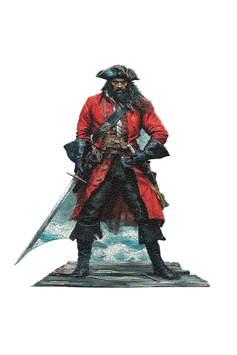I Am Pirate 1000 Piece Character Shaped Jigsaw Puzzle, Alternate, color, Multicolored