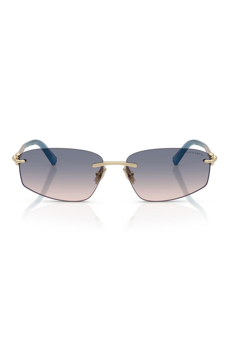 59mm Irregular Rectangular Sunglasses, Main, color, GOLD / BROWN GRADIENT BLUE