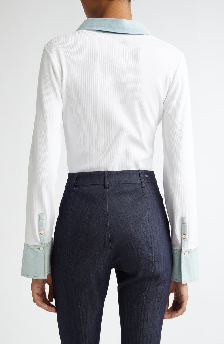 Cinq à Sept Jaden Denim Collar Shirt, Alternate, color,