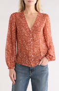 Veronica Beard Calvin Long Sleeve Silk Button-Up Top