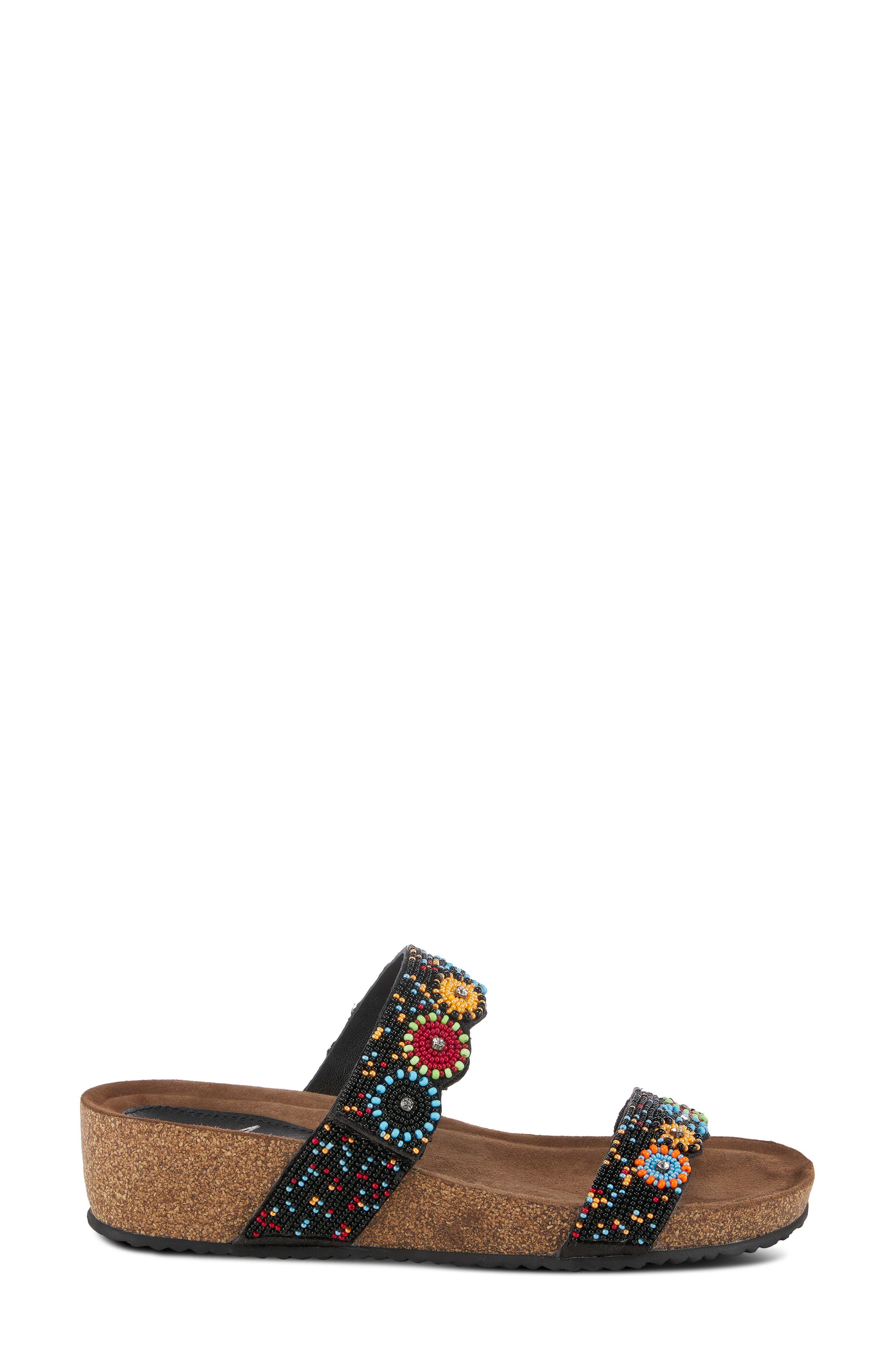 AZURA BY SPRING STEP Bahama Embellished Slide Sandal, Alternate, color, Black Multi