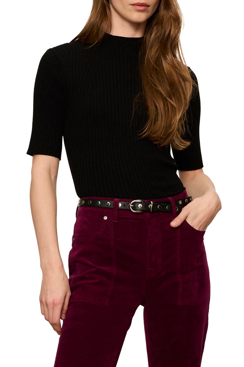 Play Date High Waist Velveteen Bootcut Pants, Alternate, color, BORDEAUX BURGUNDY