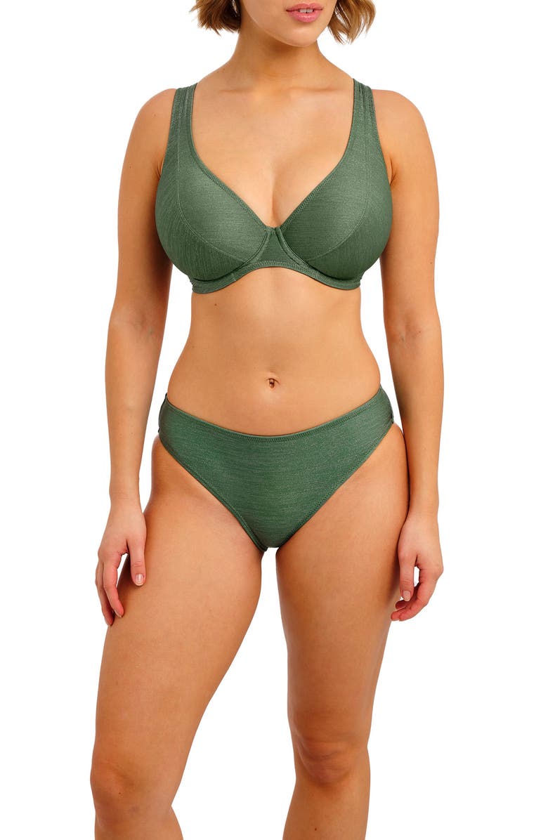 Freya Arizona Wave Underwire High Apex Bikini Top, Alternate, color, Fern