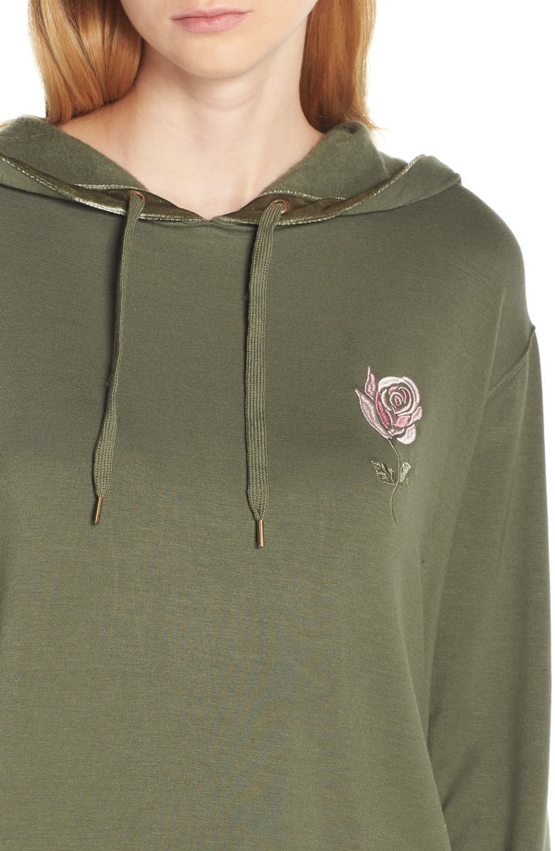 Splendid Gathered Back Hoodie Pajama Top, Alternate, color,