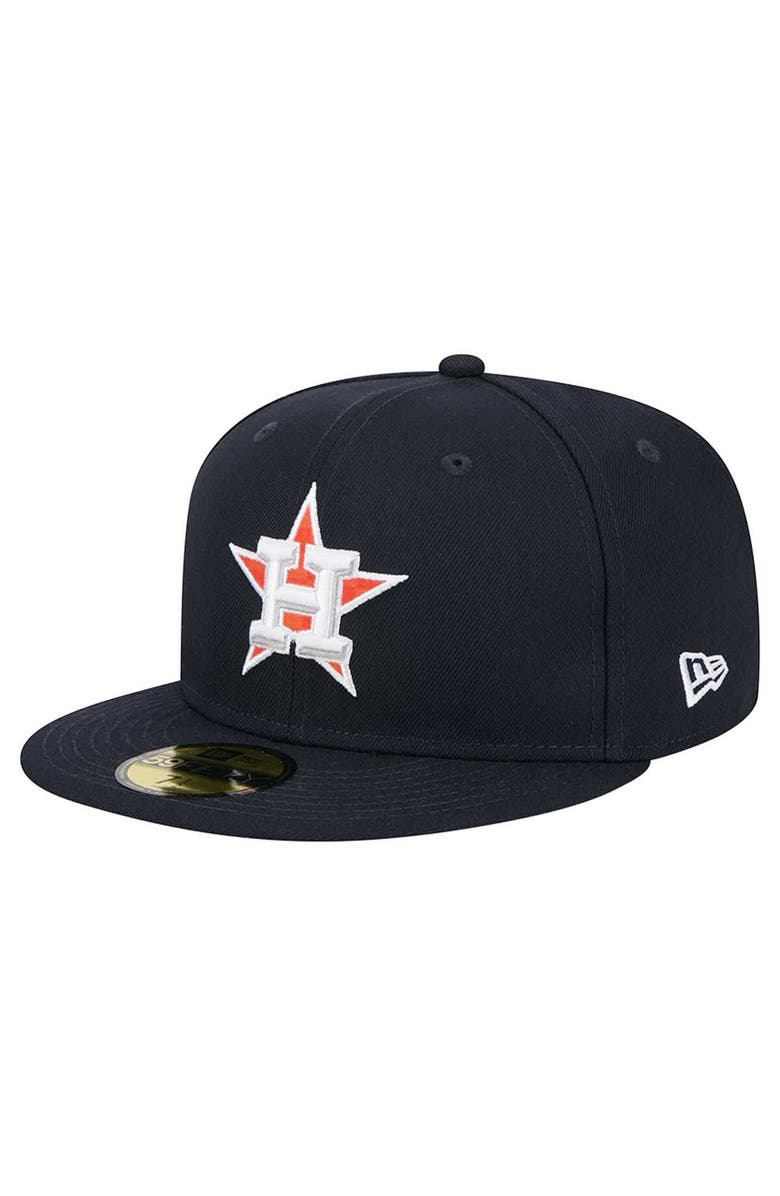 New Era Men's New Era Navy Houston Astros Checkered Undervisor 59FIFTY Fitted Hat, Main, color, 