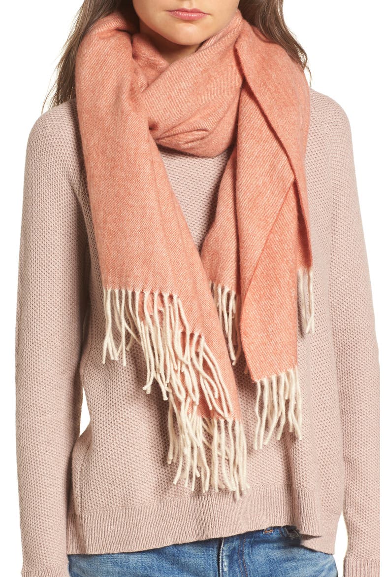 Fringe Cape Scarf, Alternate, color, AFTERGLOW RED