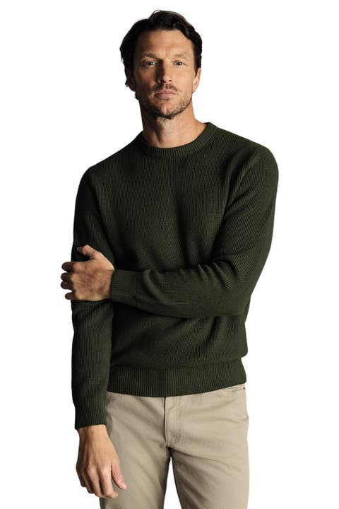 Cotton Rib Crew Neck Sweater