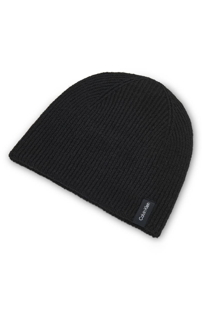 Calvin Klein Reversible Color Pop Beanie, Alternate, color, Black