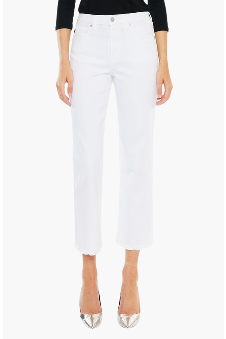 Zahra High Rise Cropped Straight Leg Jeans, Main, color, White