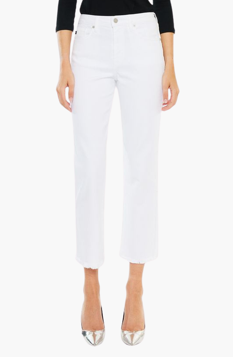 KanCan Zahra High Rise Cropped Straight Leg Jeans, Main, color, White