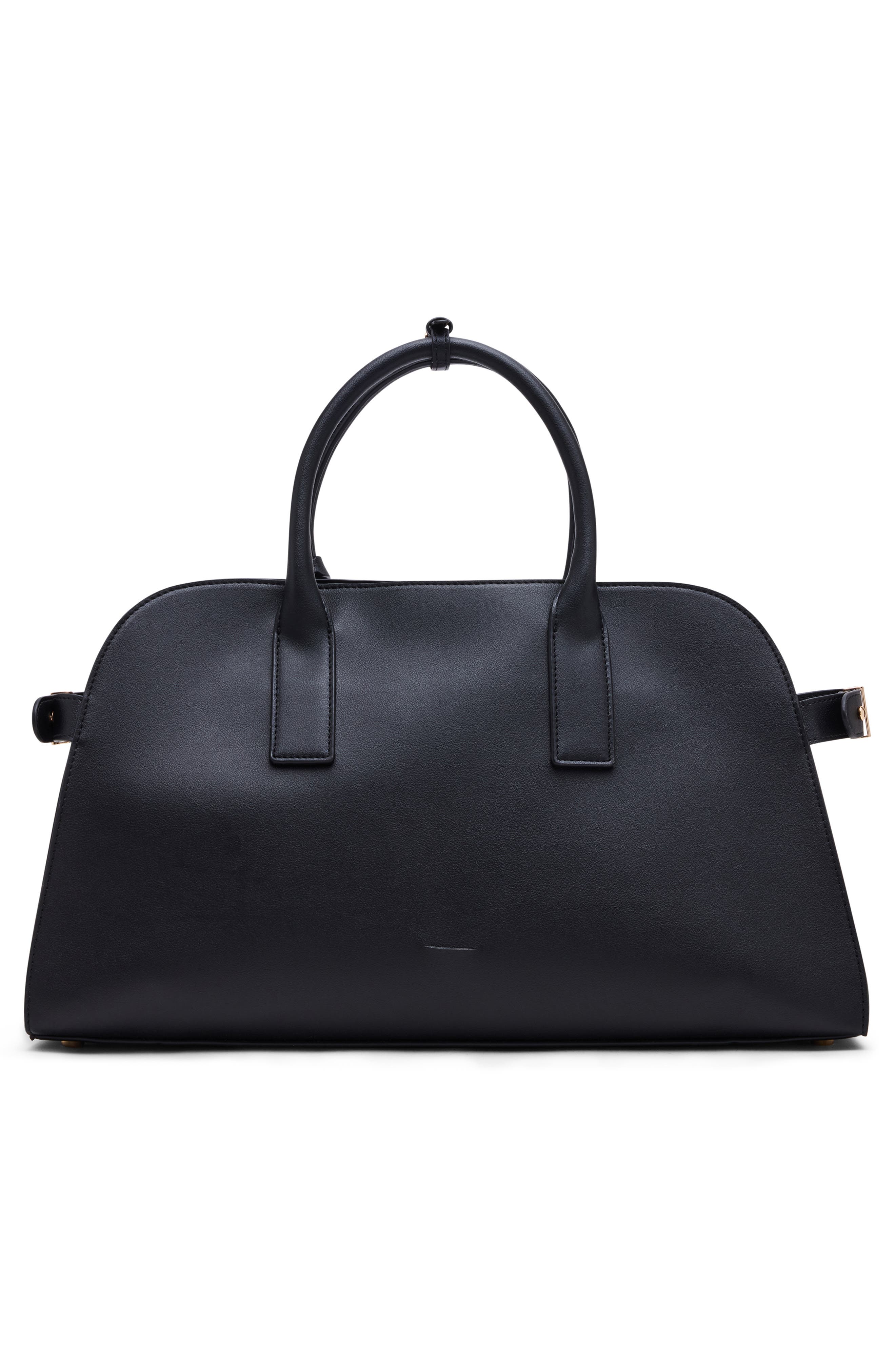 Anne Klein Large Curved Satchel, Alternate, color, Black