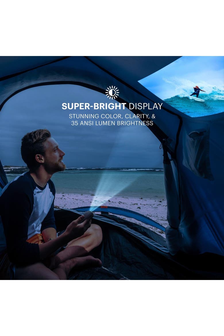Luma 75 Ultra Mini Projector, Portable Pico Projector w/Built-in Speaker & HD Support, Alternate, color, Black