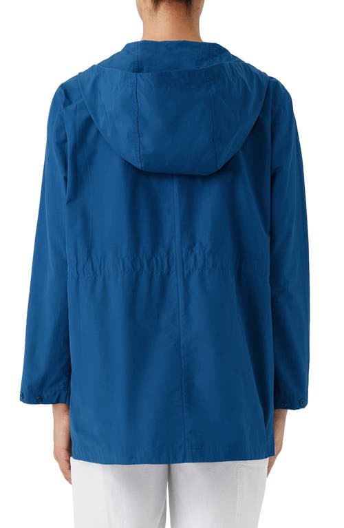 Eileen Fisher Hooded Cotton Blend Jacket