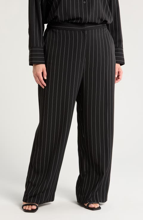 Stripe Stretch Twill Pants (Plus)