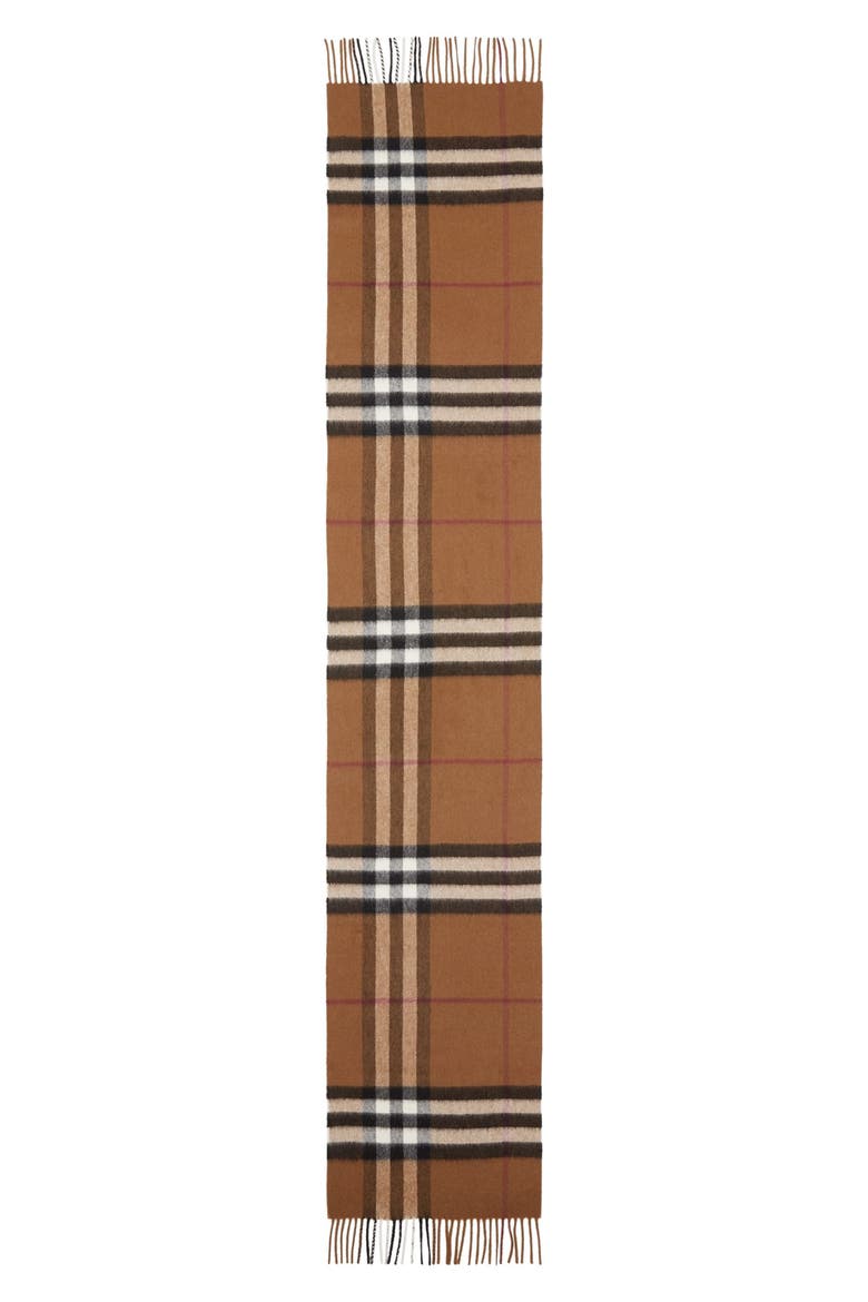 Classic Check Cashmere Scarf, Alternate, color, BIRCH BROWN