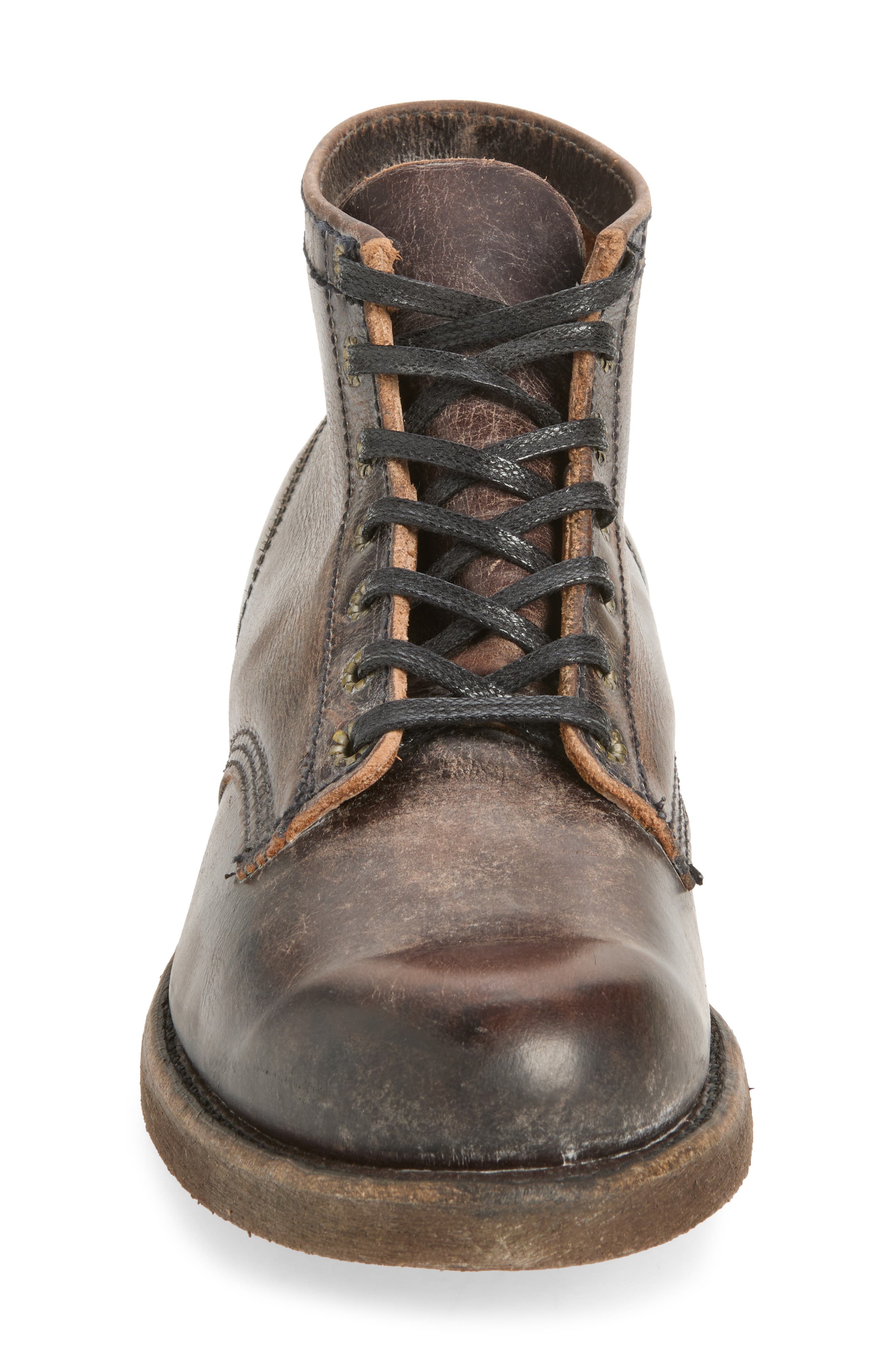 Prison Leather Boot, Alternate, color, DARK BROWN