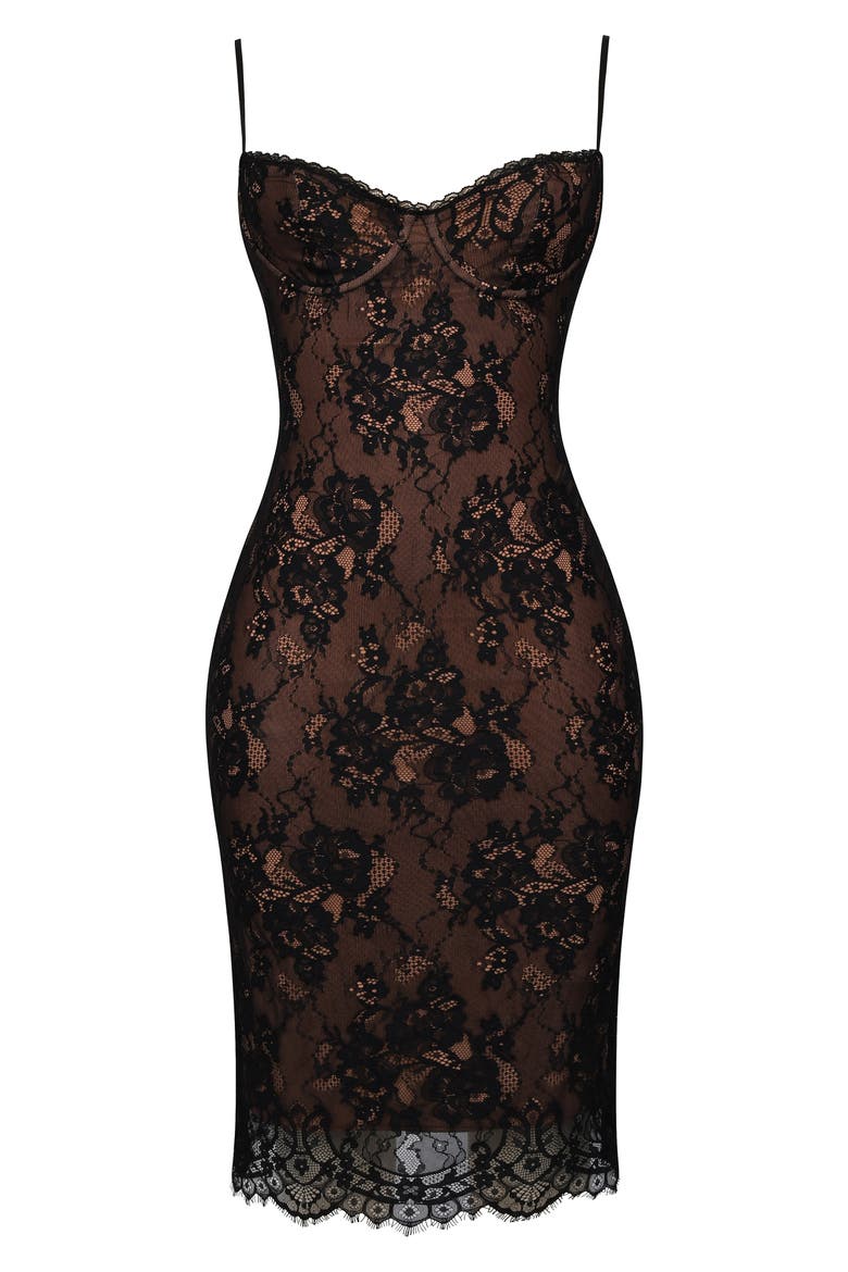 Escala Lace Dress, Alternate, color, BLACK
