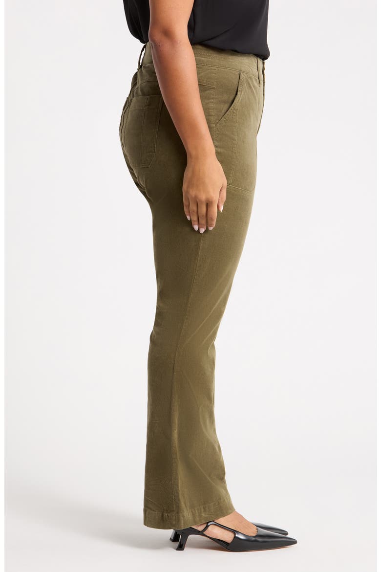 Corduroy Flare Leg Pants, Alternate, color, FOREST MOSS