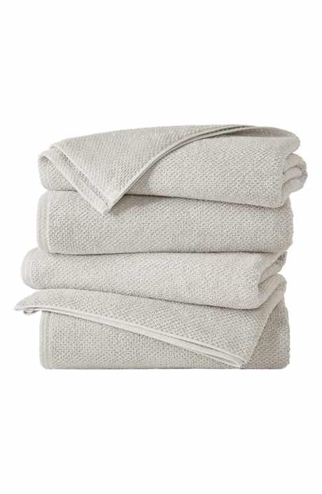 Woven & Weft Cotton 4-Pack Textured Bath Towel Set